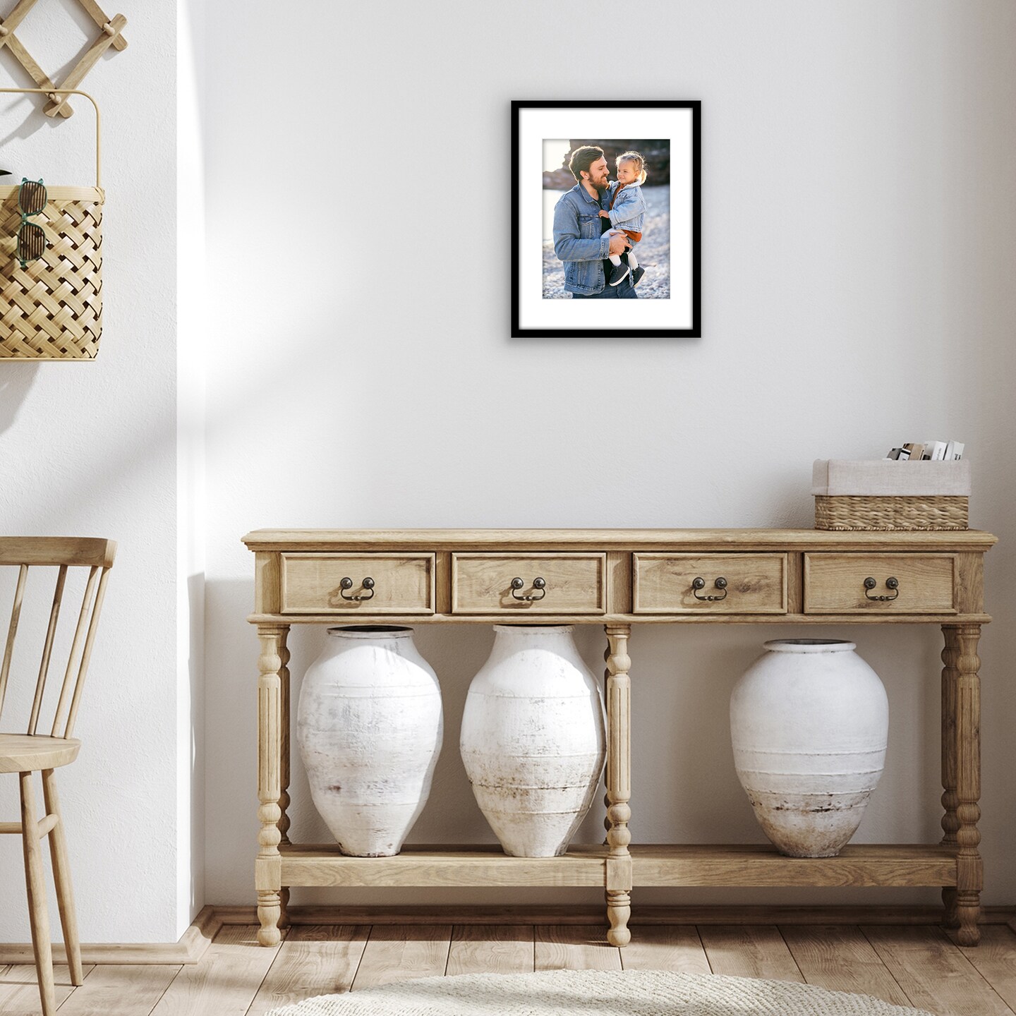 Americanflat Picture Frame with Mat - Modern Design, Shatter-Resistant Glass, Dual Sawtooth Hangers, Ideal for Home and Office Decor