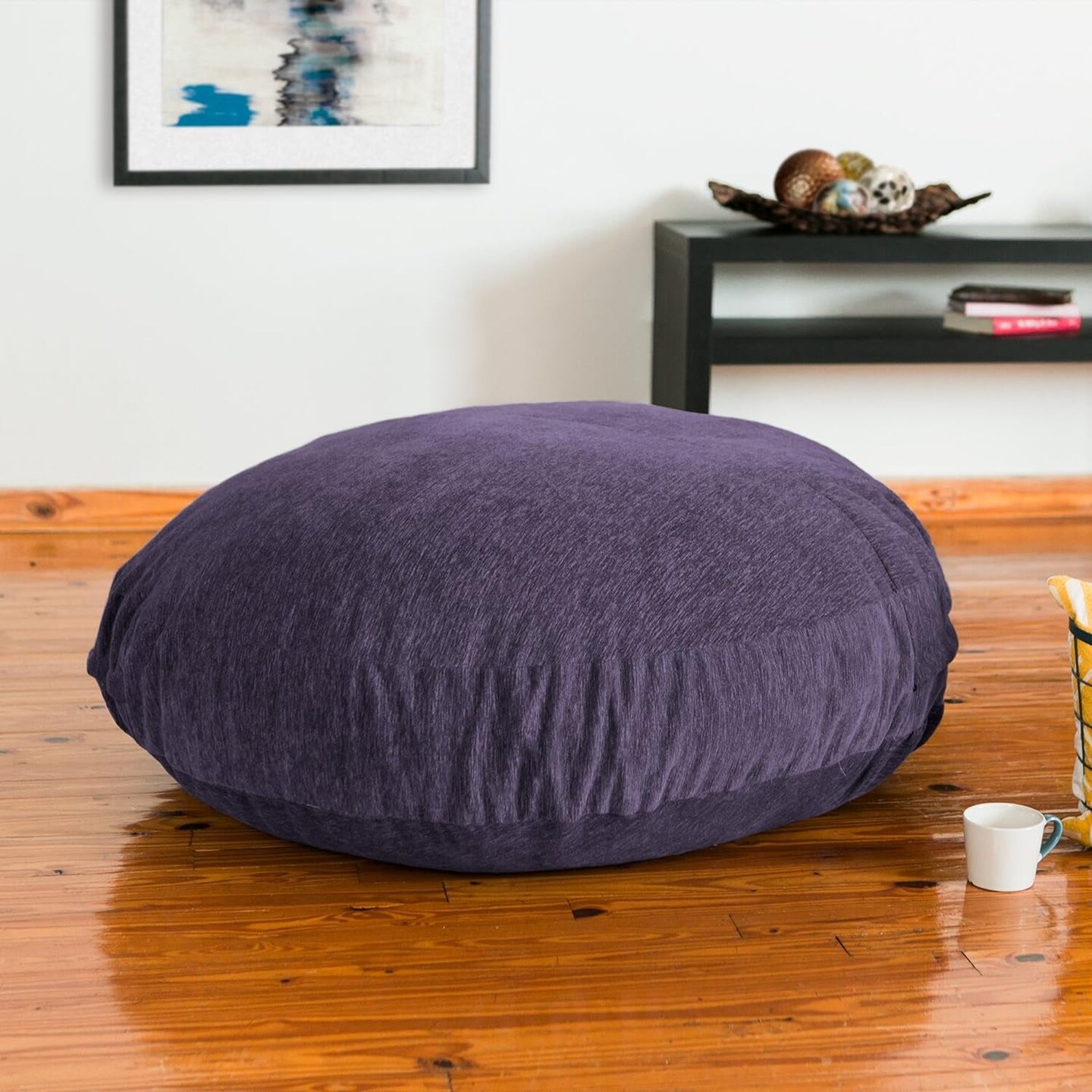 Cocoon 4 Foot Bean Bag Crash Pad for Teens, Premium Chenille Cover, Beige