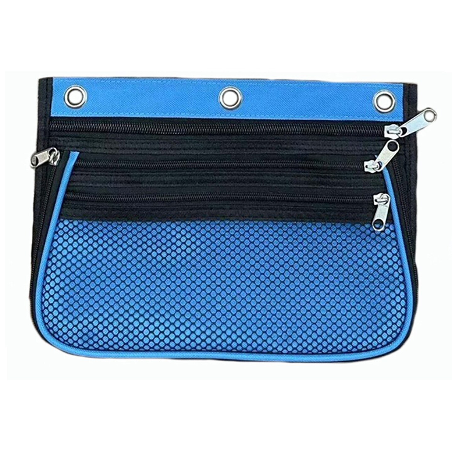 Expanding Pencil Pouch, 3 Pocket, 10.25&#x22;W x 7.25&#x22;H x 2.5&#x22;D, Assorted Colors, Pack of 24