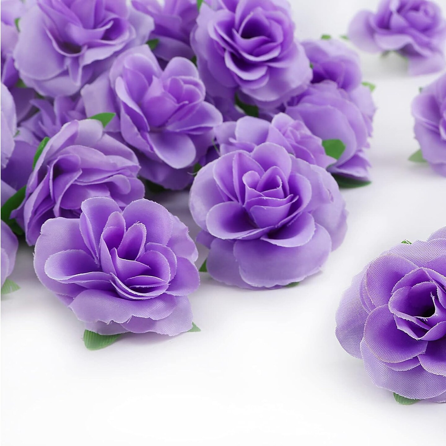 50-Pieces 1.6&#x22; Artificial Flower Heads Silk Roses