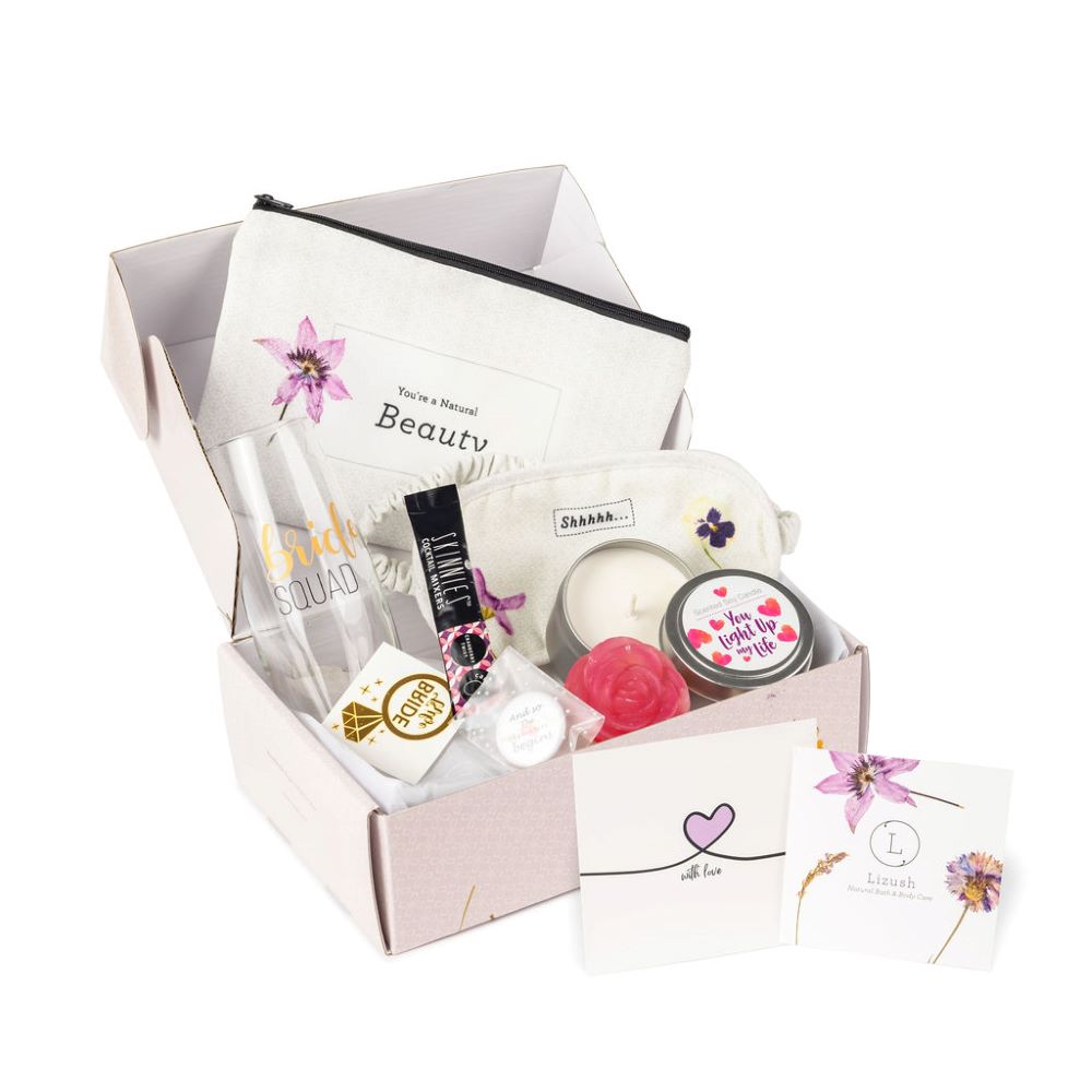 Bridal shower gift, Bridesmaids gift box, Natural spa gift set