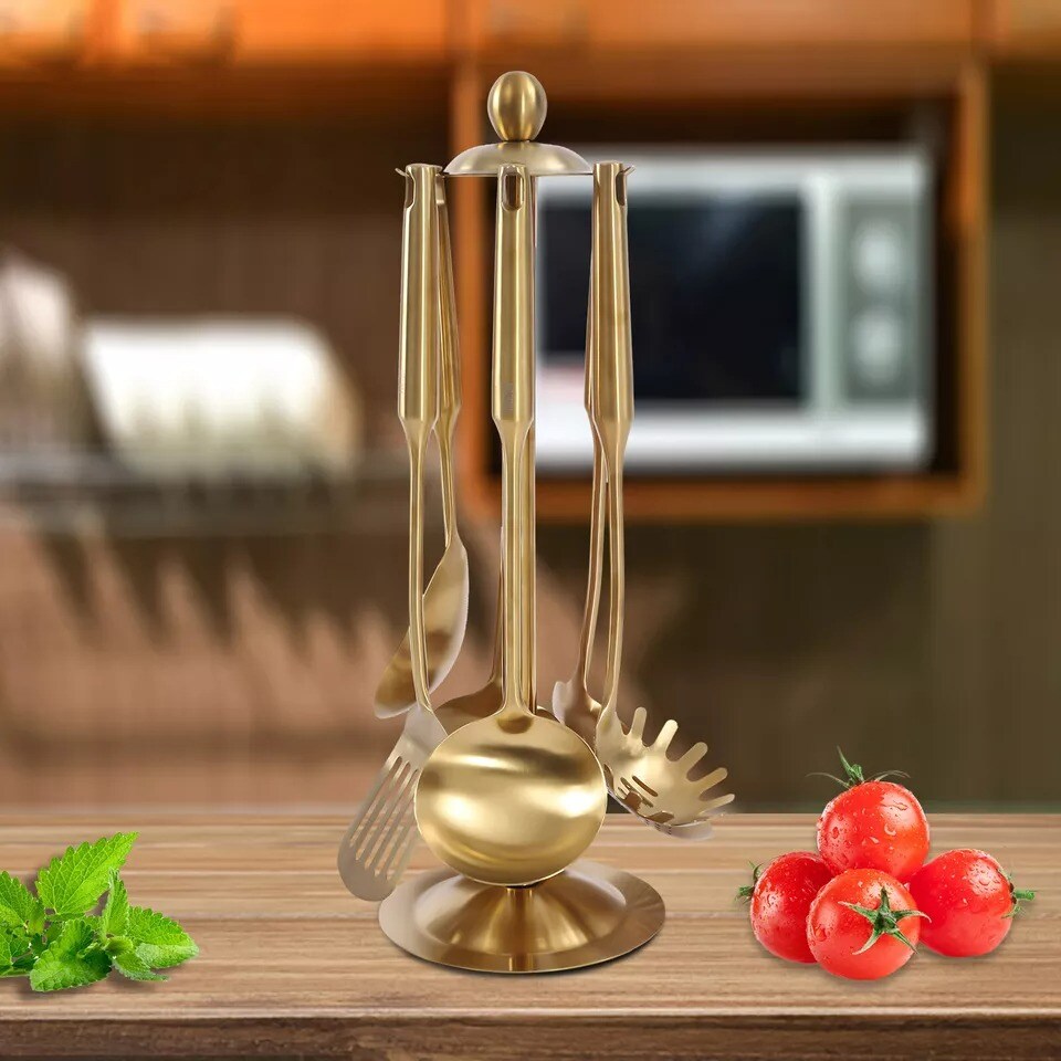 Kitchen Utensil Set Stainless Steel Kitchen Cooking Utensils Gadget Tools Gold