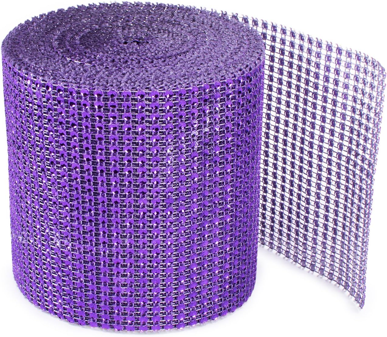 Sparkling Rhinestone Mesh Ribbon for Event Decorations, Wedding Cake, Birthdays, Baby Shower, Arts &#x26; Crafts, 4.75&#x22; x 10 Yards, 24 Row, 1 Roll