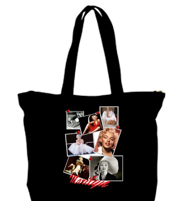Canvas Zipper Closure Tote Bag Marilyn Monroe Celebrity Art Photo