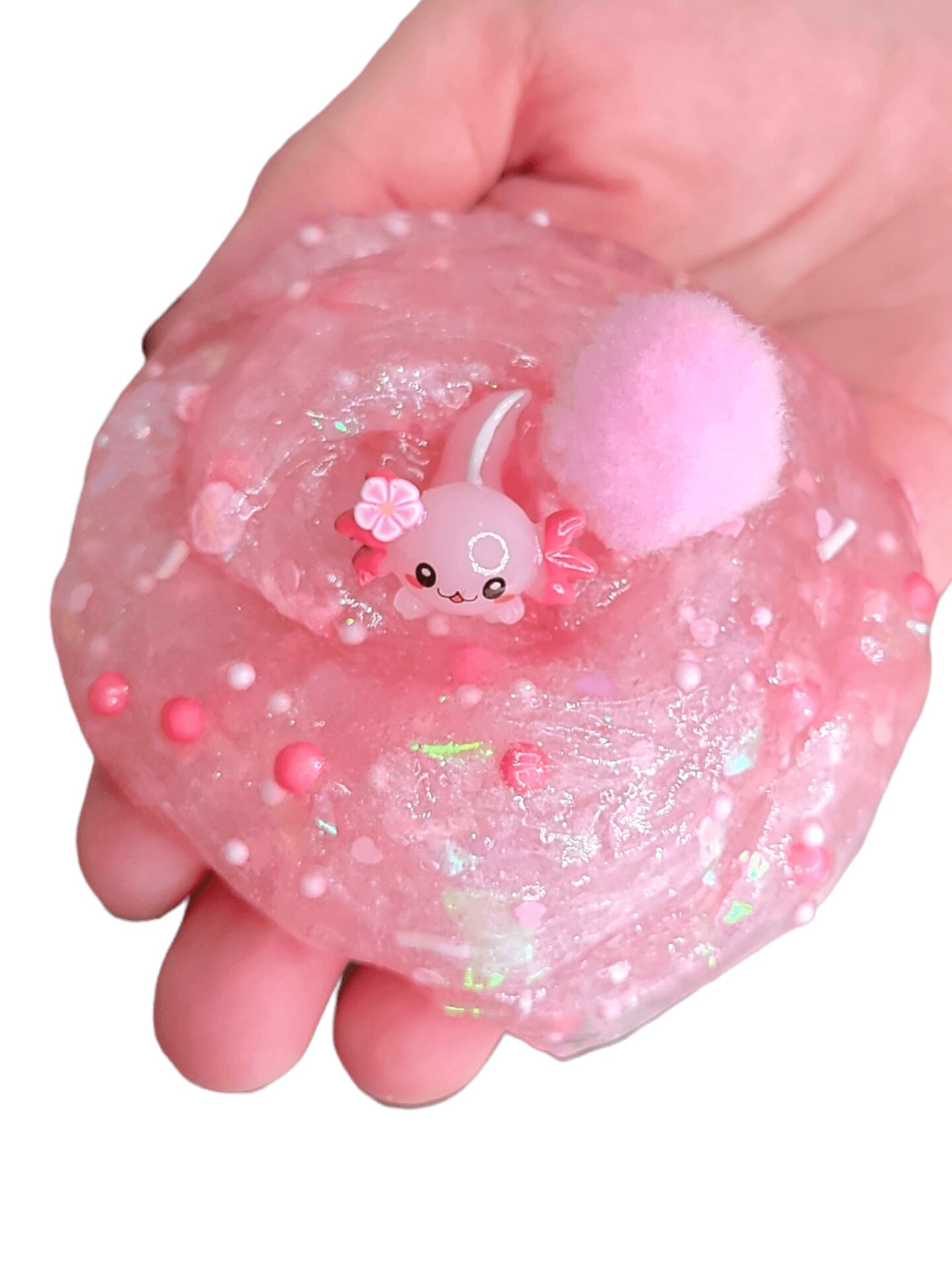 Pinky The Baby Axolotl Handmade Clear Slime | MakerPlace by Michaels