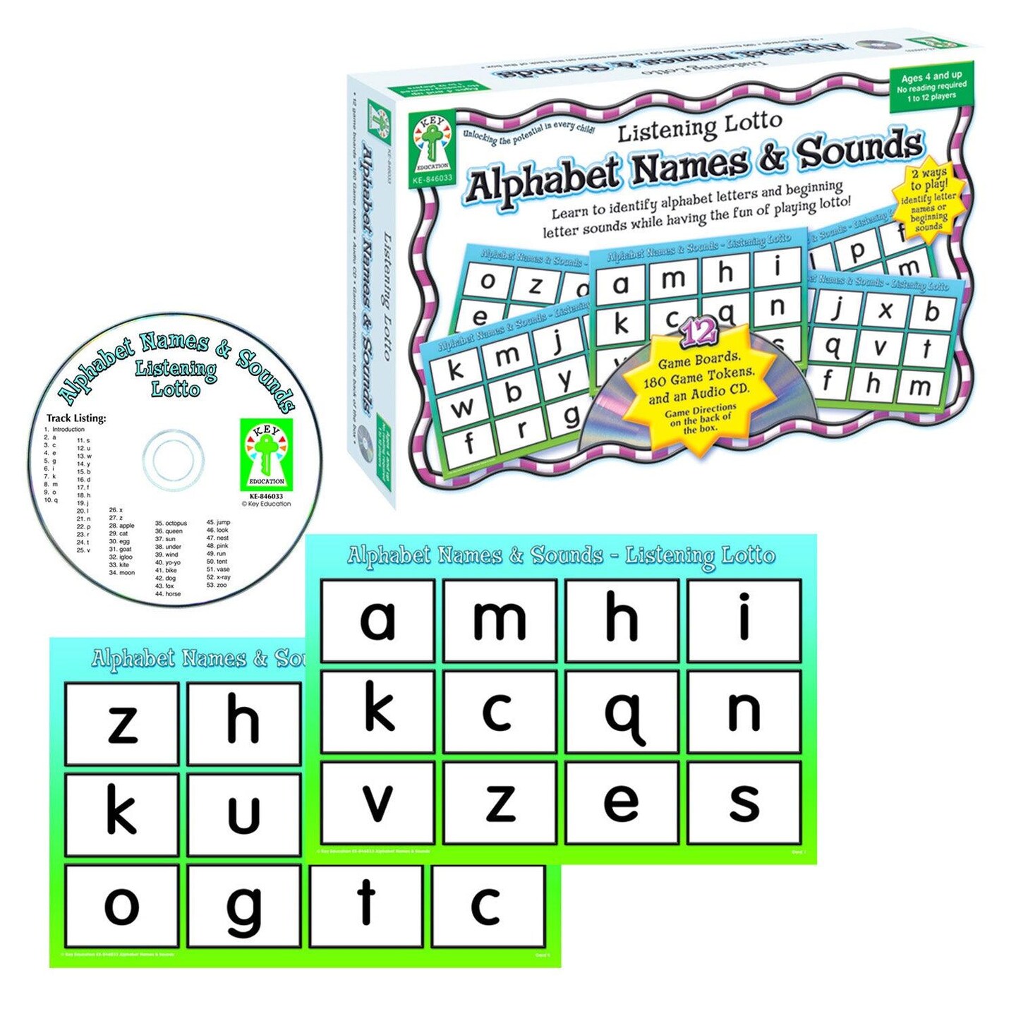 Listening Lotto: Alphabet Names &#x26; Sounds Board Game, Grade PK-1