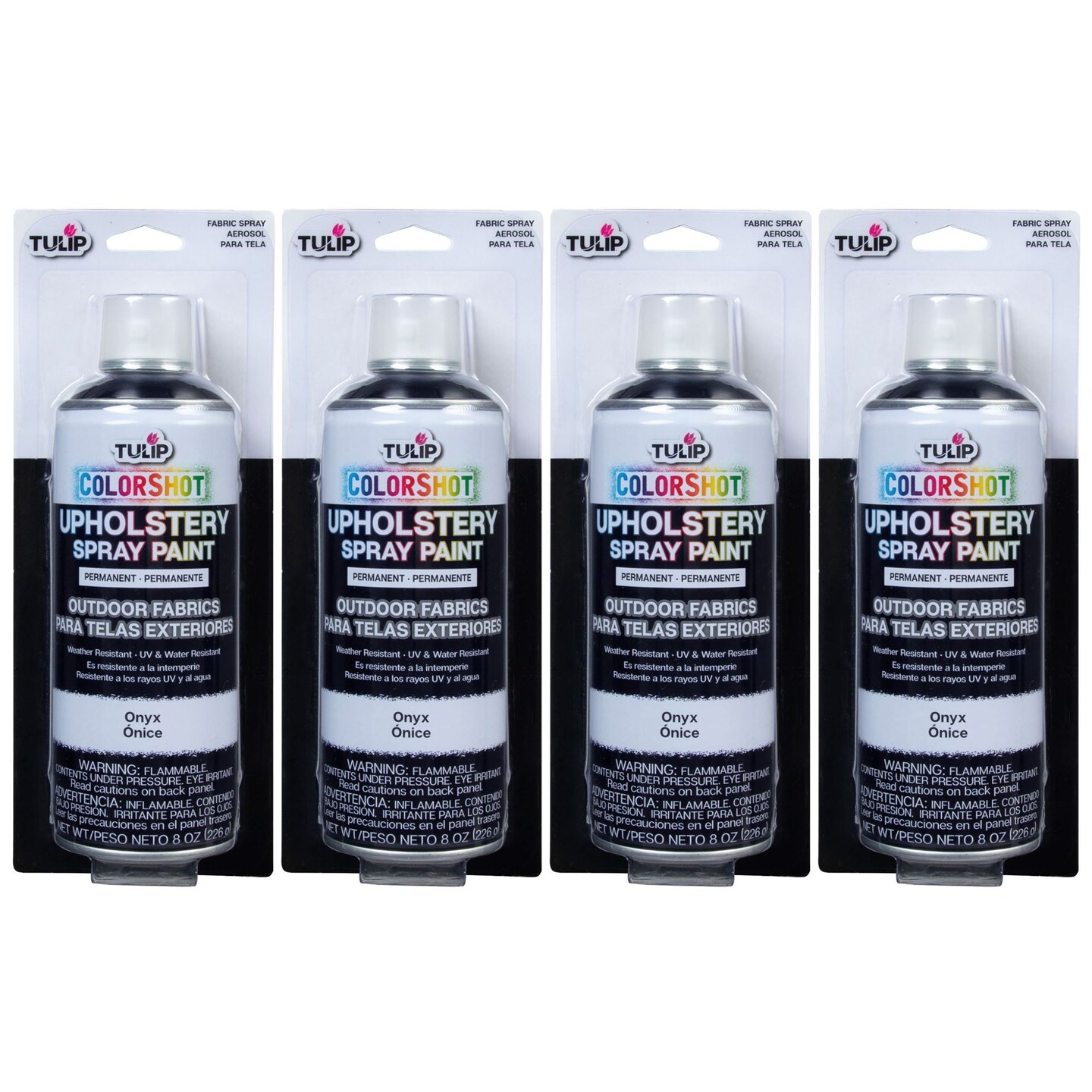 Tulip ColorShot Outdoor Fabric Upholstery Spray Onyx 4 Pack