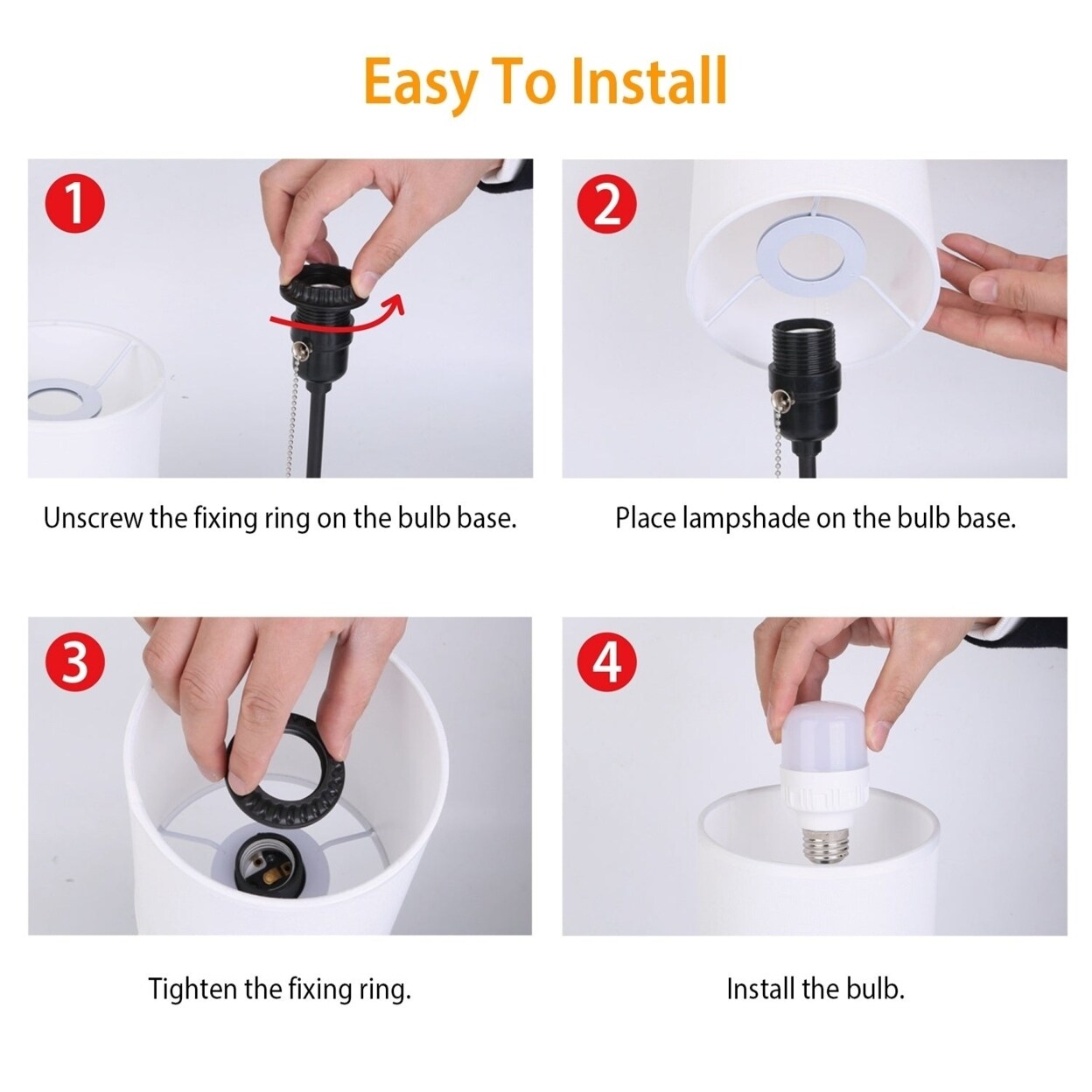 2Pcs Beside Lamps For Bedroom 3 Color Modes Nightstand Lamp Usb C A Ac Output Ports Pull Chain E26 Bulb Light