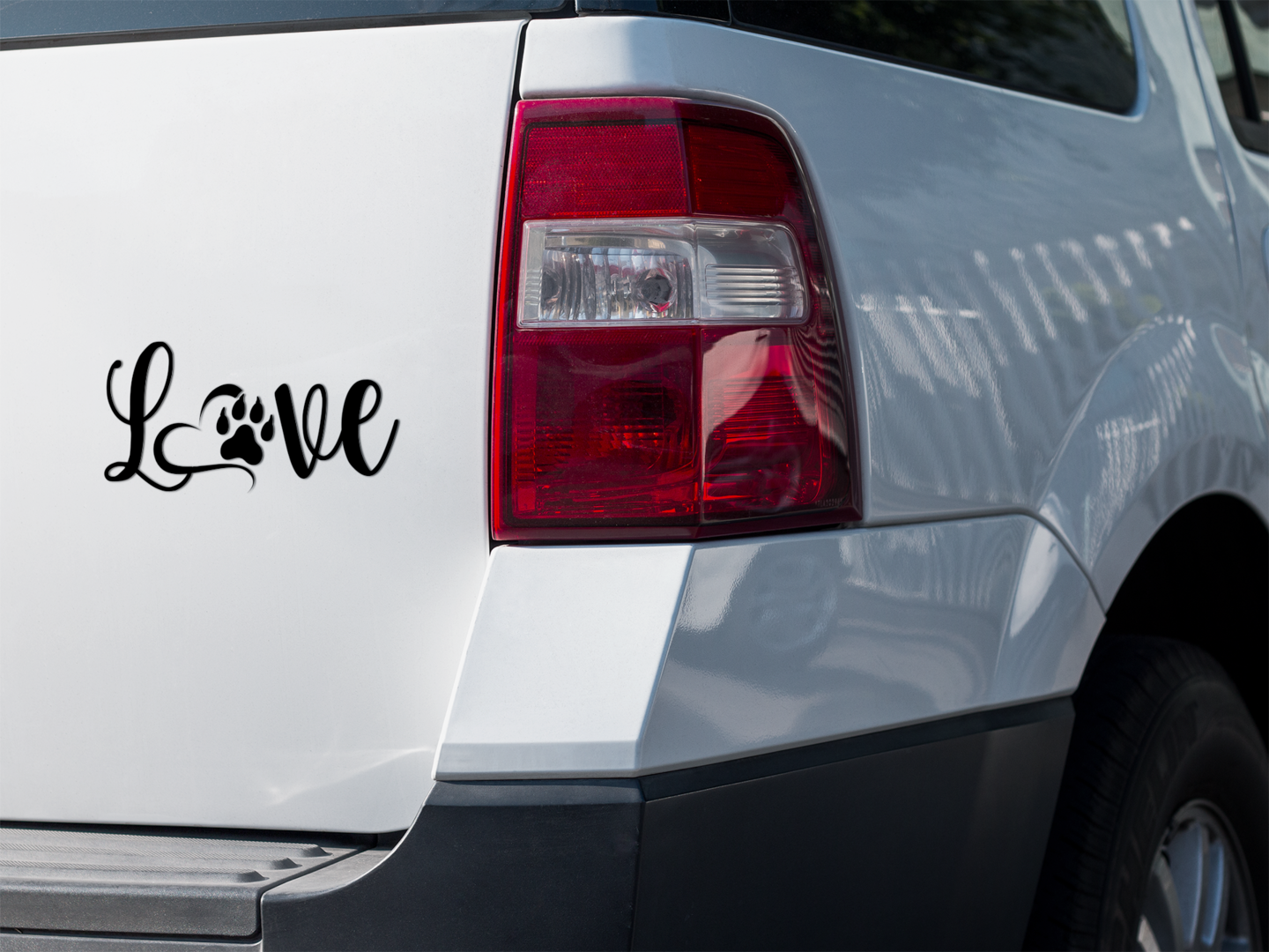 Love with Paw Car Vinyl Decal Autos, Mirrors, Water Bottles, Books