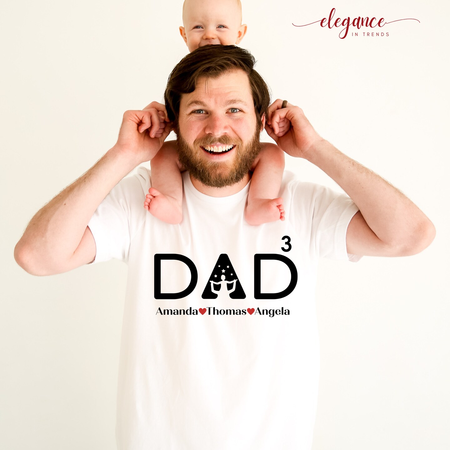 Dad Cubed T-Shirt Dad Of Three T-Shirt Parents' Day Gift
