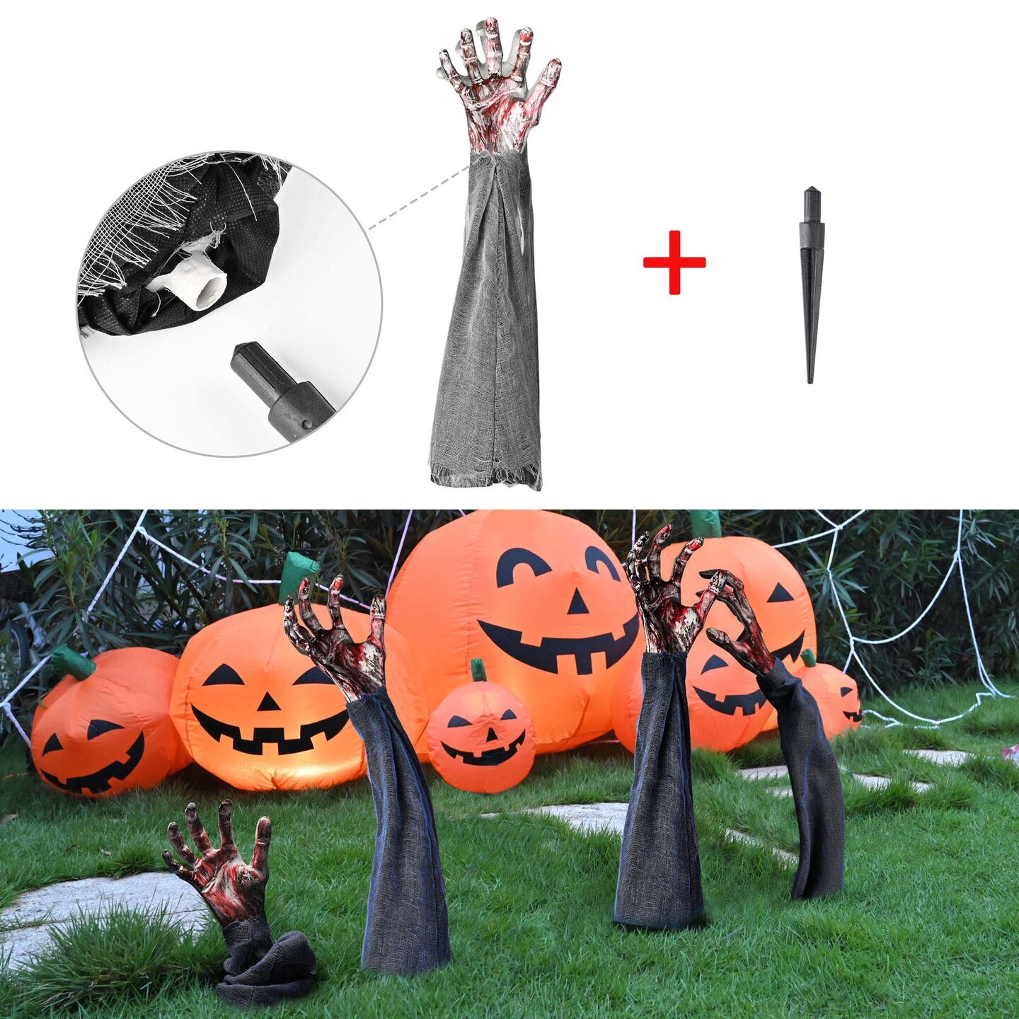 Lawn Zombie Hands Halloween Decoration - Create a Spooky Atmosphere in Your Yard