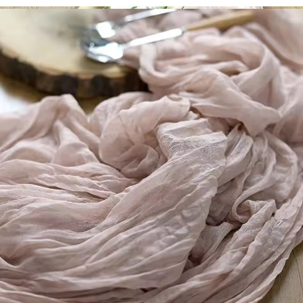 10ft Table Runner Super Soft Boho Wrinkled Gauze