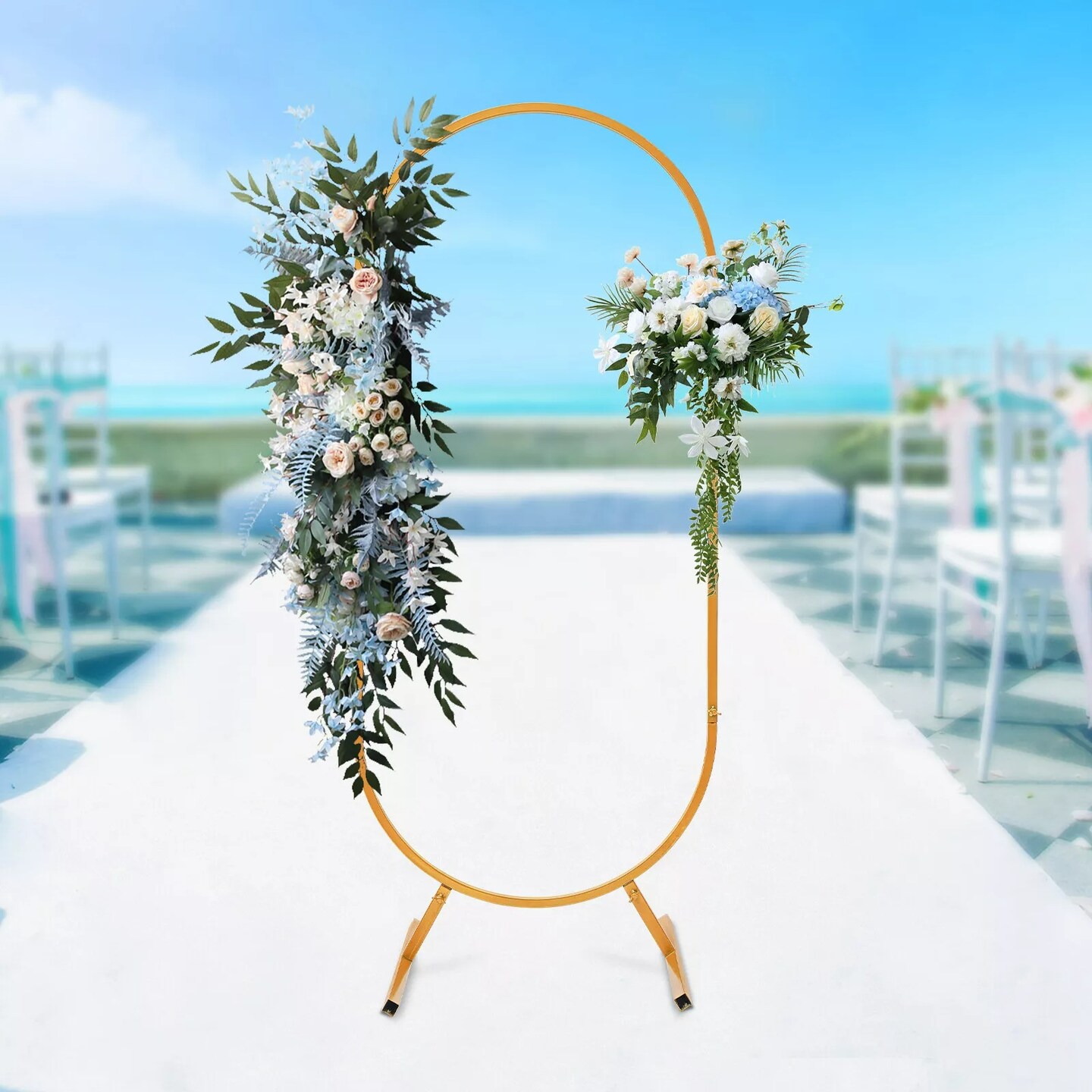 Metal Wedding Arch Frame Garden Arbor Flowers Balloon Backdrop Party Stand