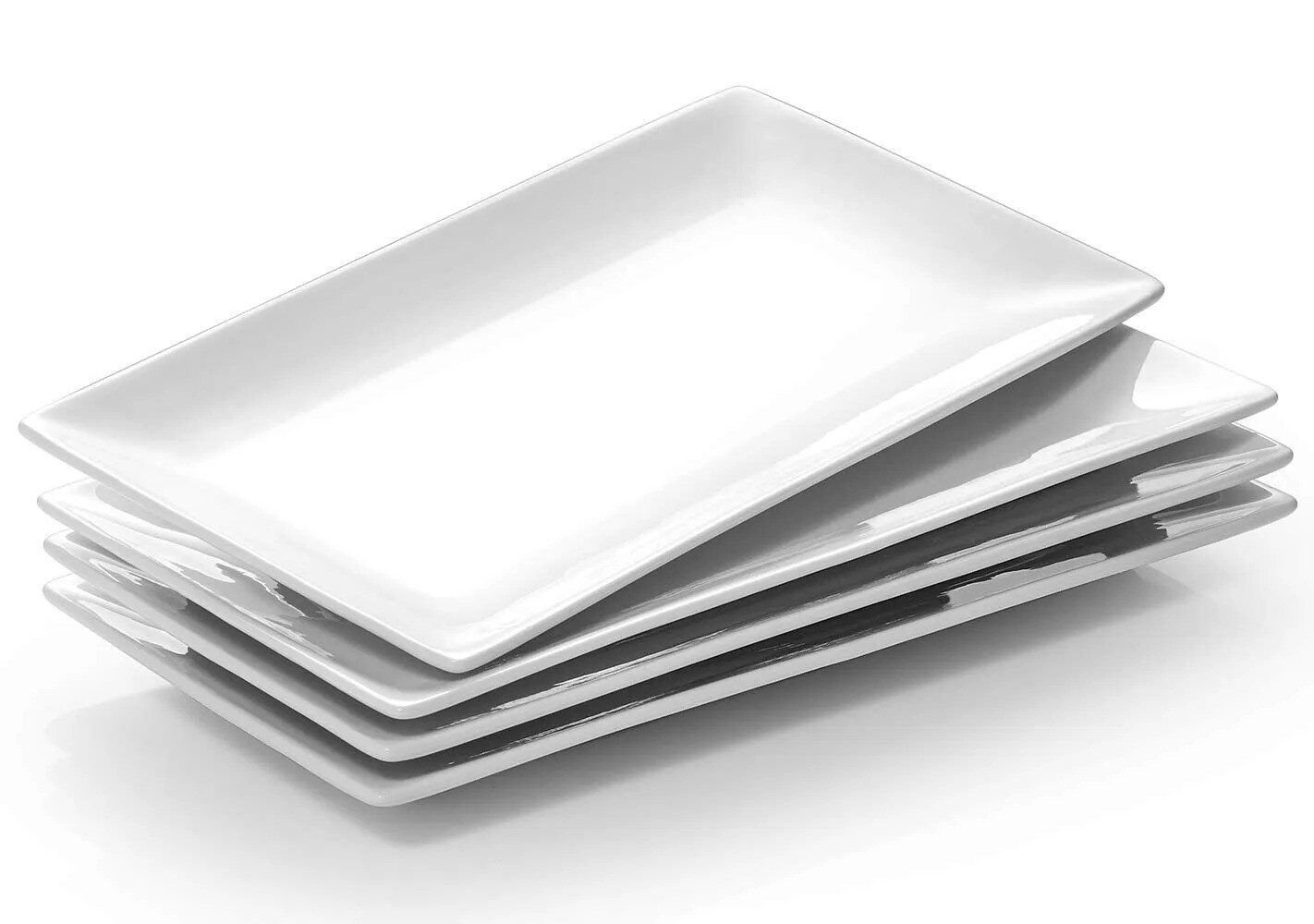 4Pcs 12&#x22; Rectangle Plate Serving for Party Wedding Steak Taco Sushi White