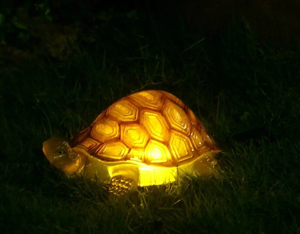 12” Solar Powered Turtle with LED Glowing Shells adds a decorative