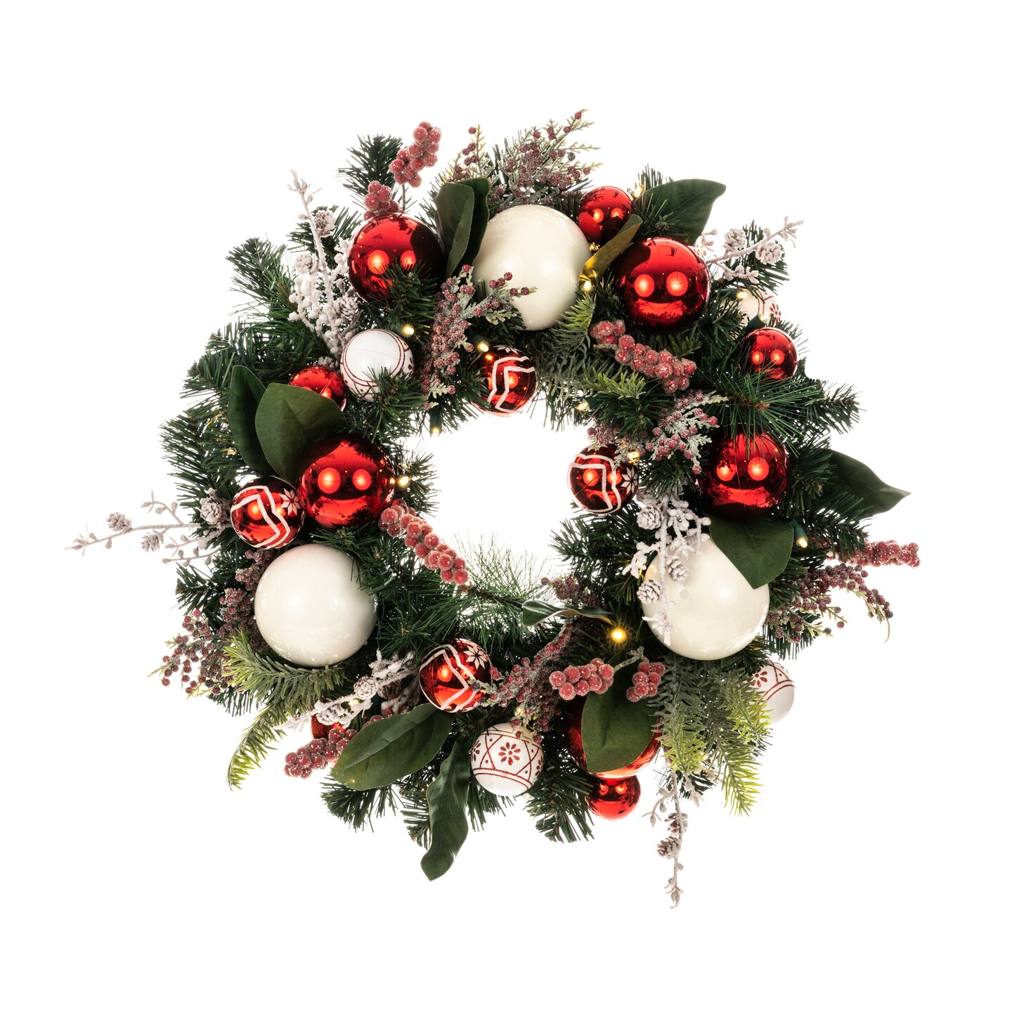 Lighted Christmas Wreath - Nordic