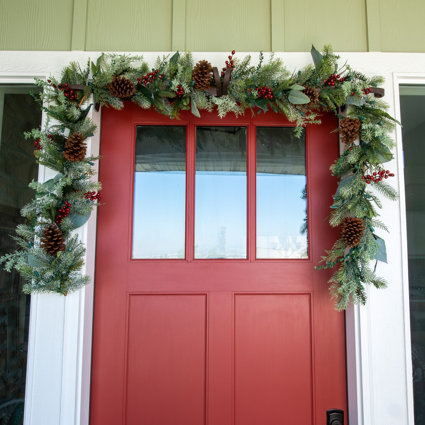9 ft. Artificial Christmas Garland with Lights - Winter Frost