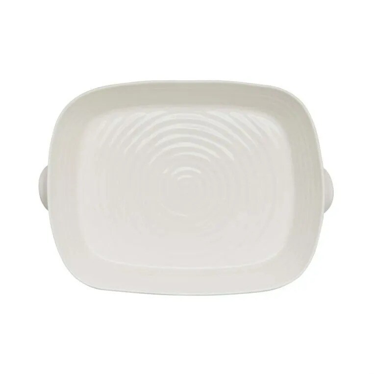 Portmeirion Sophie Conran Small 2.5 Pt Handled Rectangular Roasting Dish - White