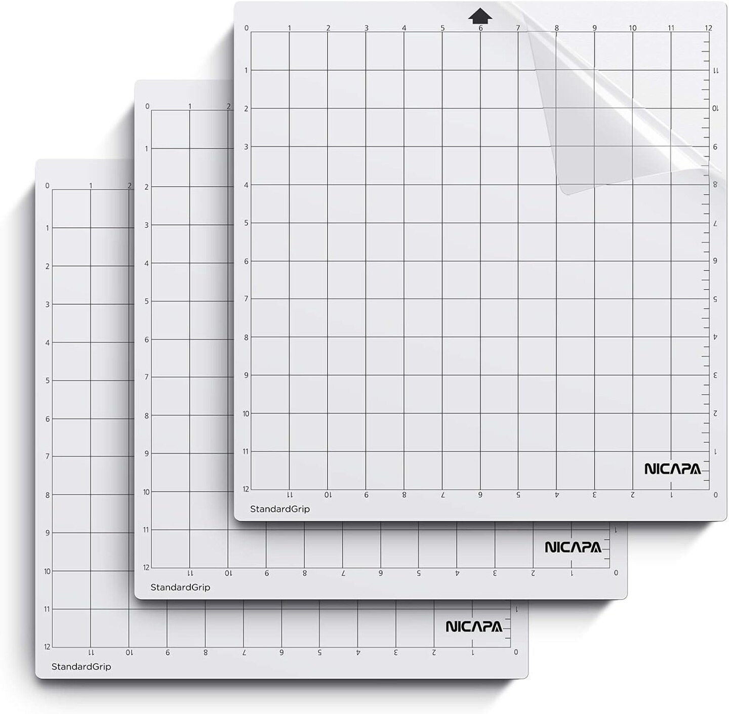 StandardGrip Cutting Mat for Silhouette Cameo 4/3/2/1 (12x12 inch,3 Mats) Standard Adhesive Sticky Quilting Cut Replacement Accessories