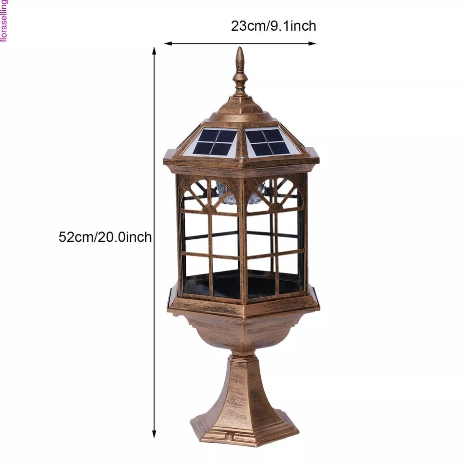 Solar LED Post Light Lamp Yard Driveway Fence Outdoor Pillar Light Garden Lamp