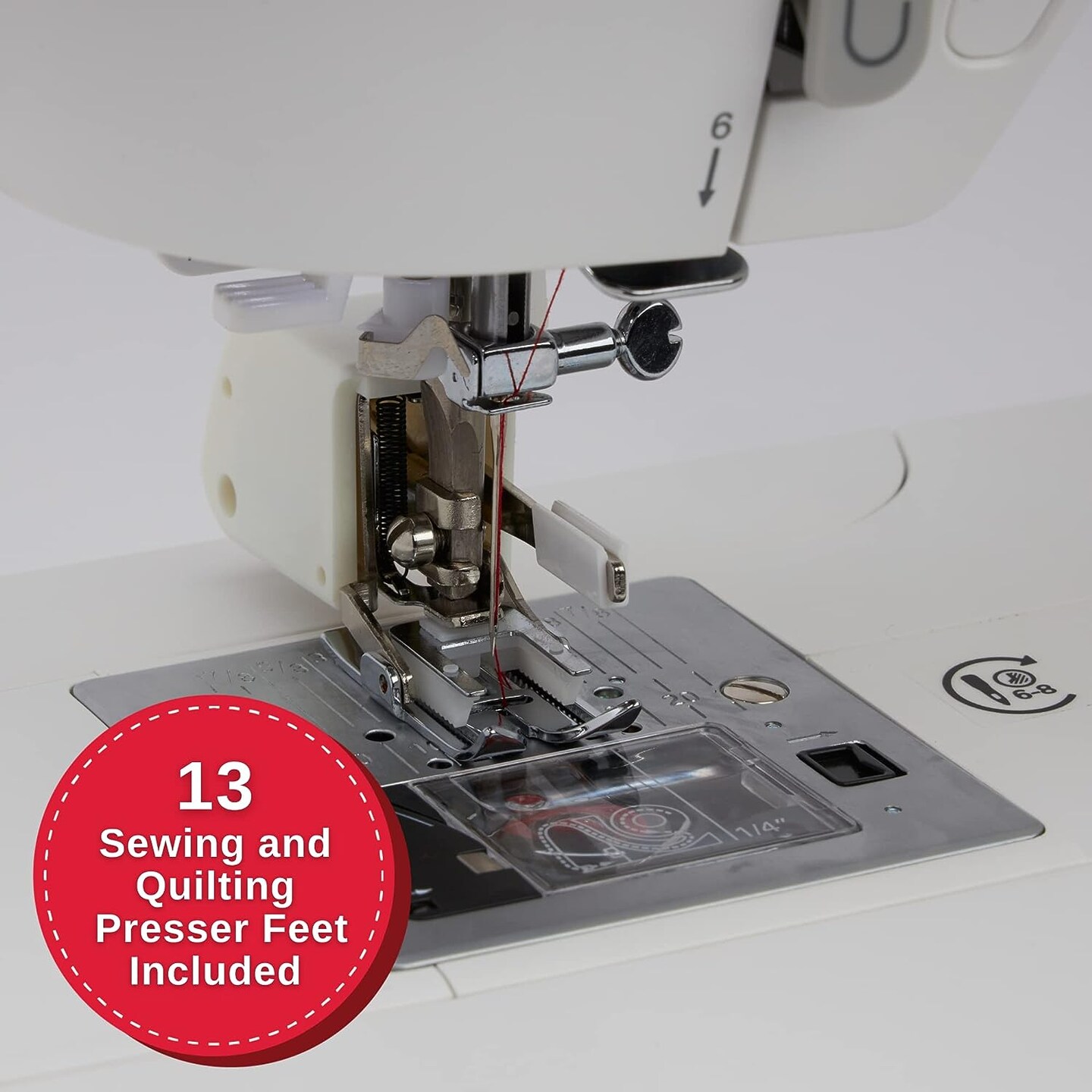 ewing &#x26; Quilting Machine With Accessory Kit, Extension Table - 1,172 Stitch Applications &#x26; Electronic Auto Pilot Mode