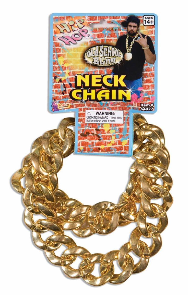 Hip Hop 80&#x27;s Big Link Gold Necklace Costume Chain