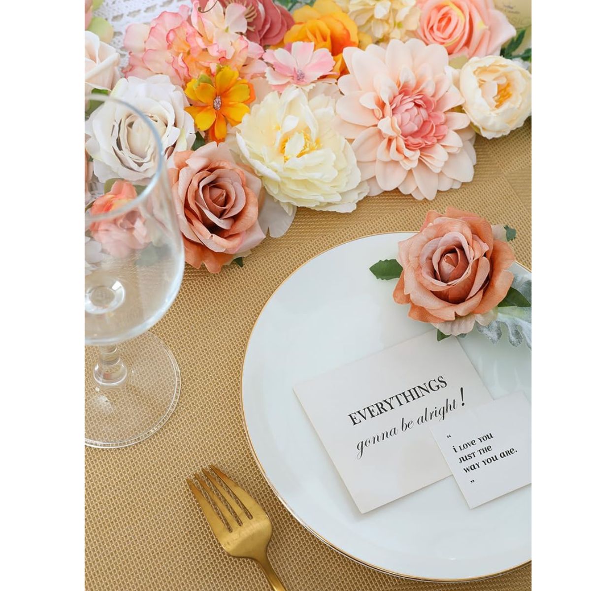 Silk Dahlia &#x26; Rose Flower Combo