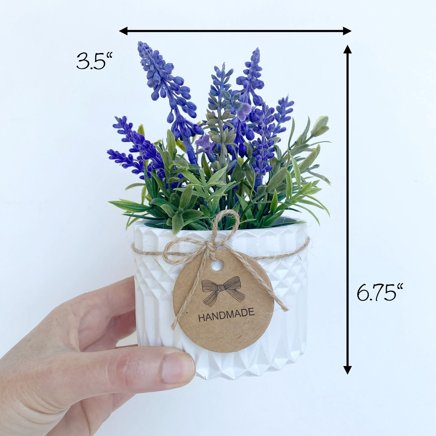 Artificial Lavender Plant in Handmade Concrete Pot - Faux Lavender -  Floating Shelve Decor, Kitchen Counter Deco, Rustic Deco | MakerPlace by  Michaels
