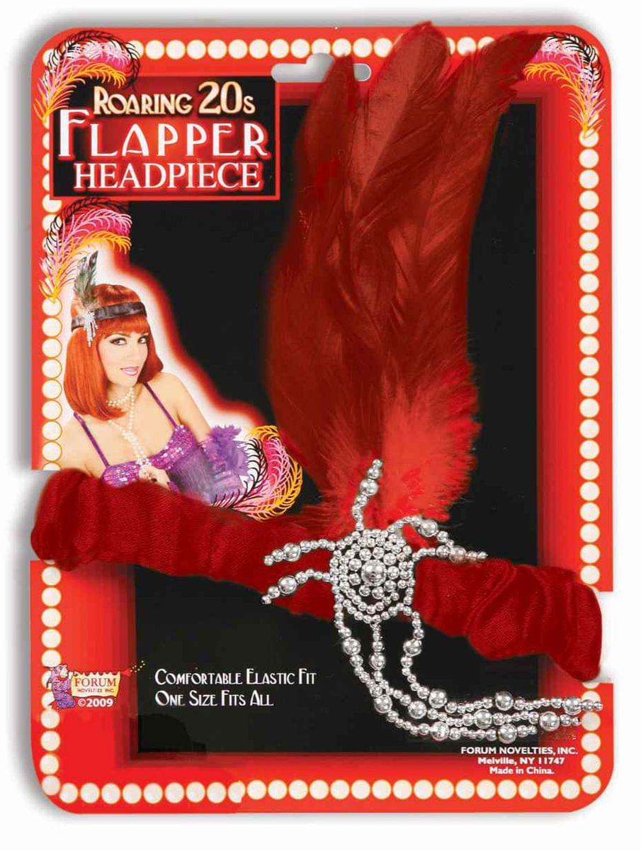 20&#x27;s Charleston Flapper Red Adult Headpiece