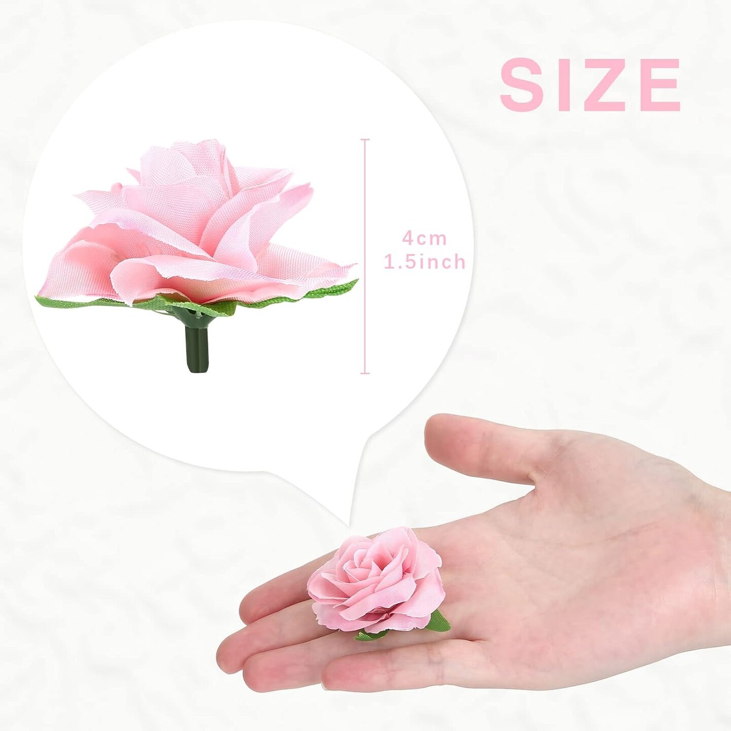 50-Pieces 1.6&#x22; Artificial Flower Heads Silk Roses