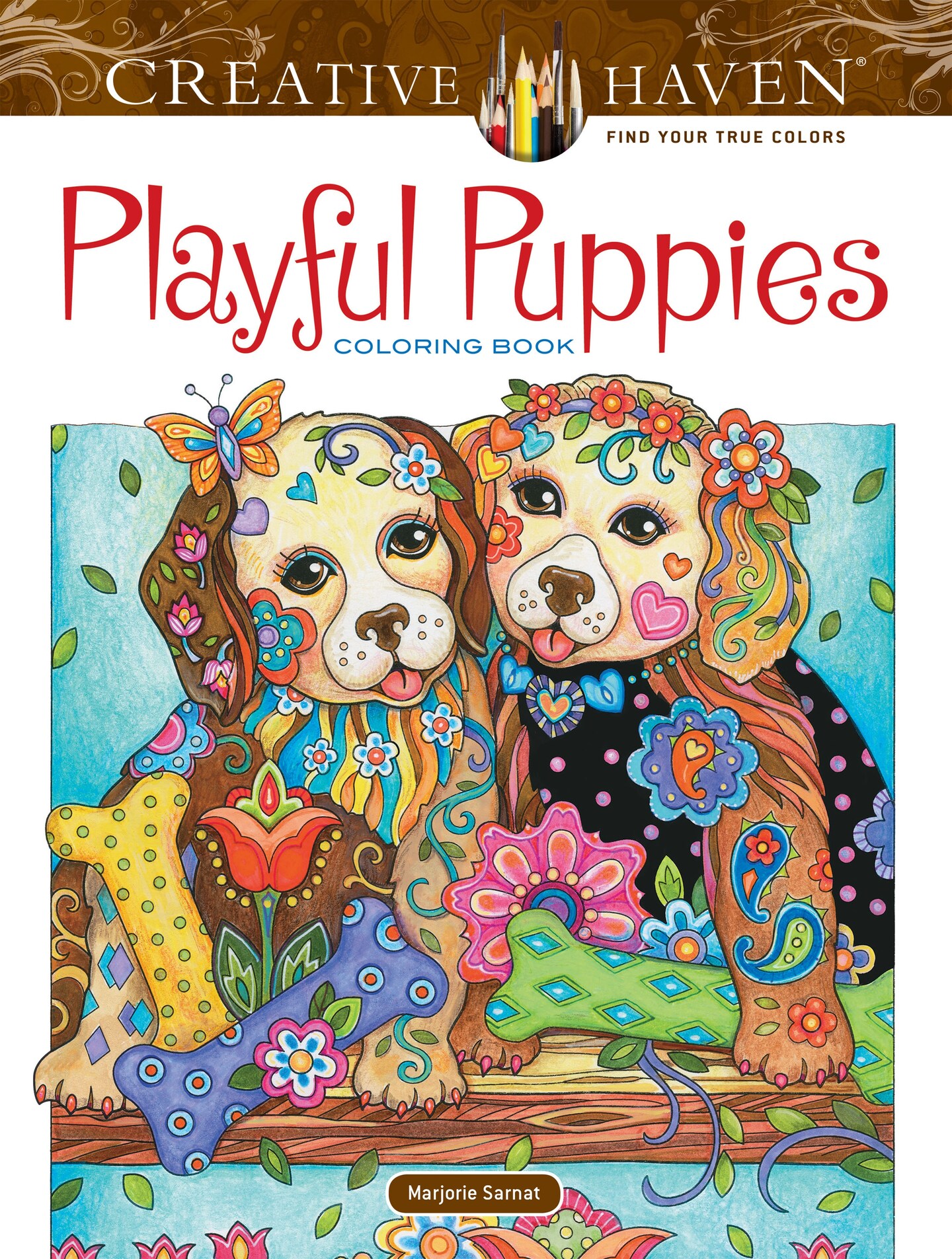 Playful Puppies Coloring Book-Softcover