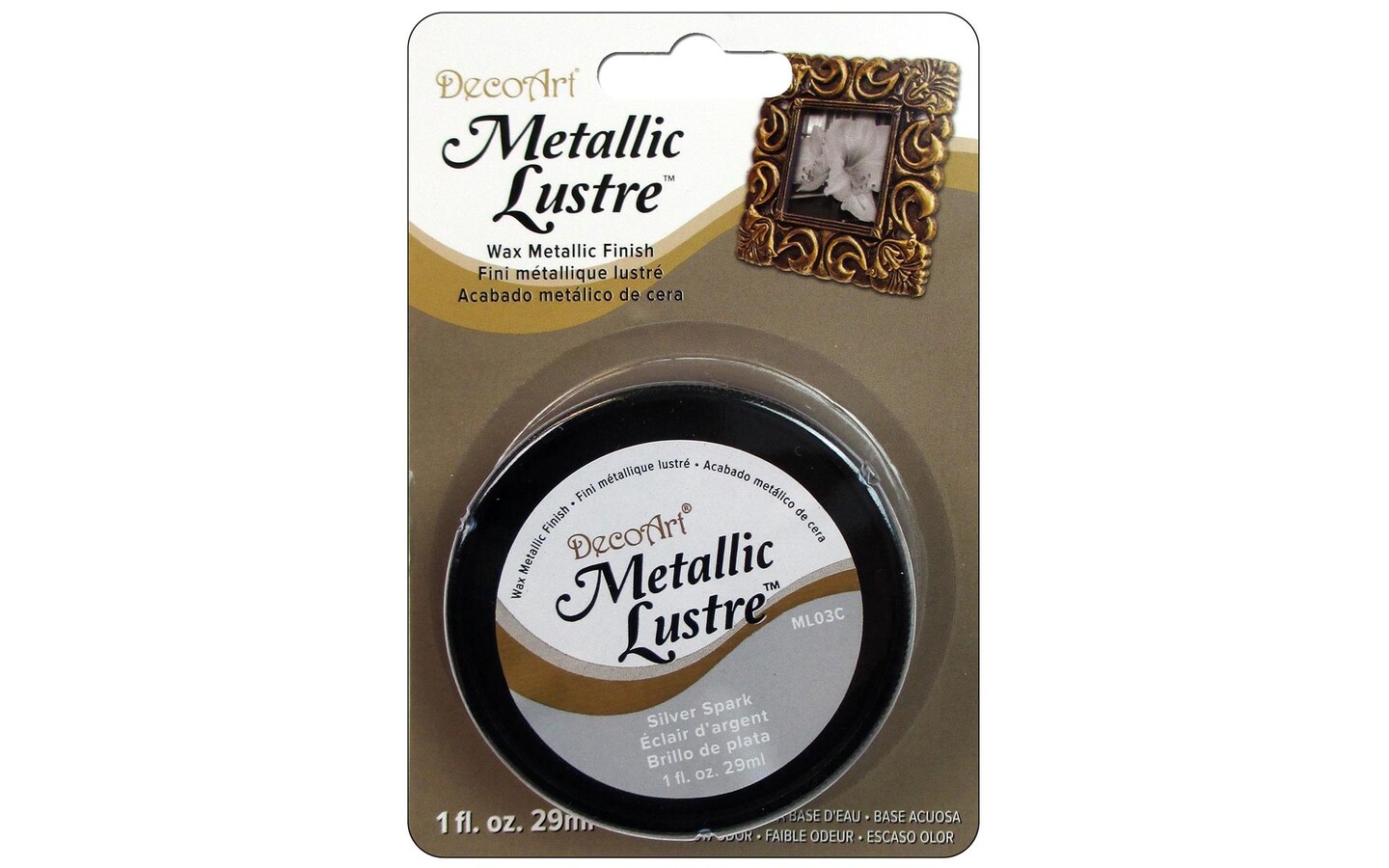 Decoart Metallic Lustre 1oz Silver Sparkle