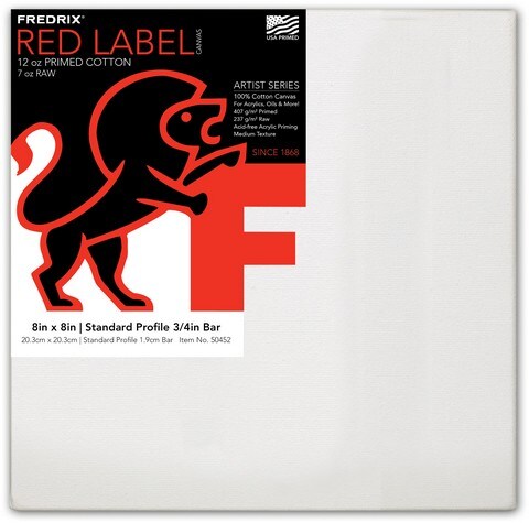 Artist Series Red Label Stretch Canvas 8X8 11/16 Bars
