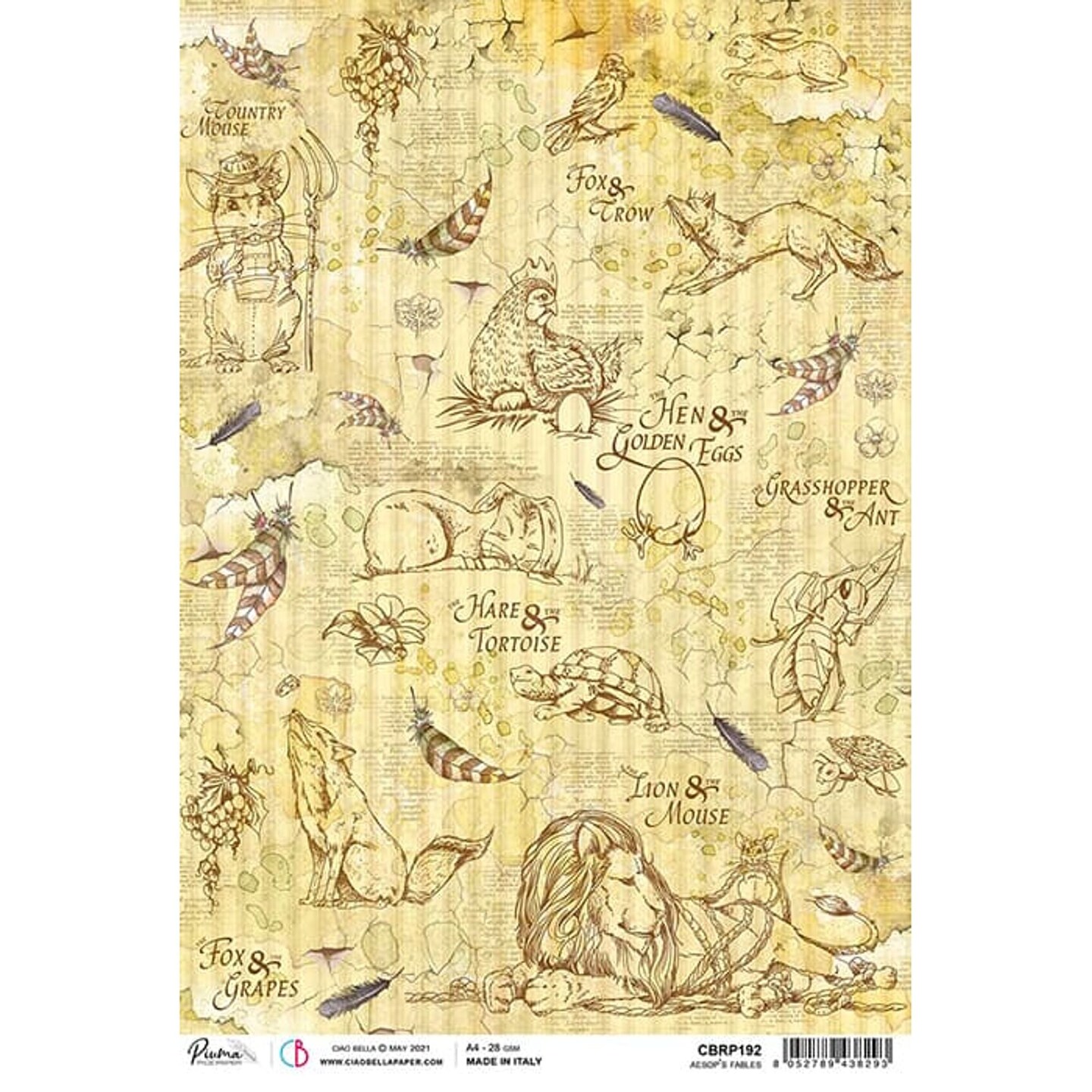 Ciao Bella  Rice Paper A4 Aesop&#x27;s Fables