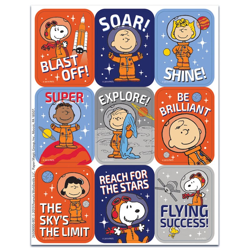 Peanuts® NASA Giant Stickers, Pack of 36 Michaels