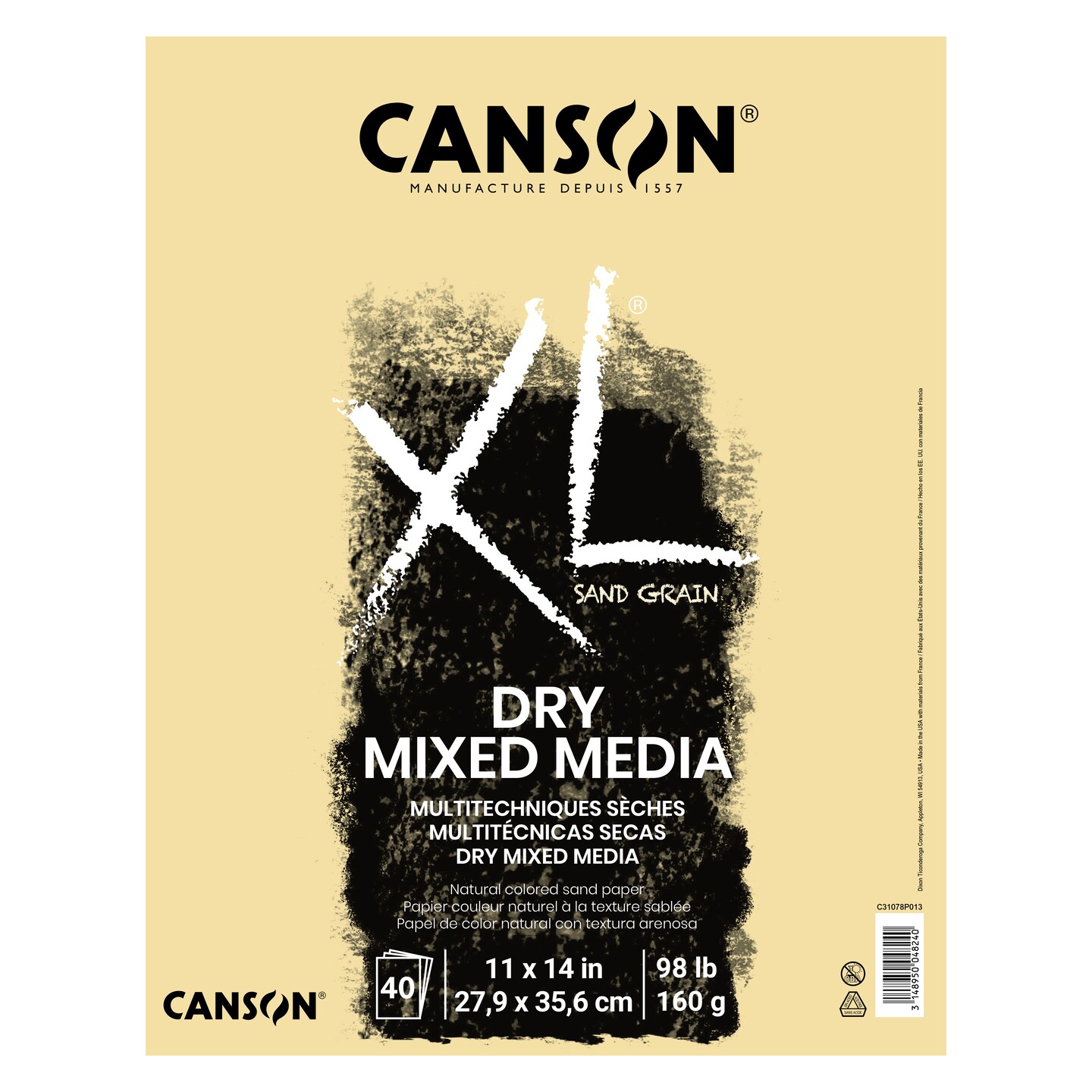 Canson XL Sand Grain Dry Mixed Media Pad, Natural, 11" x 14", 40 Shts./Pad Michaels