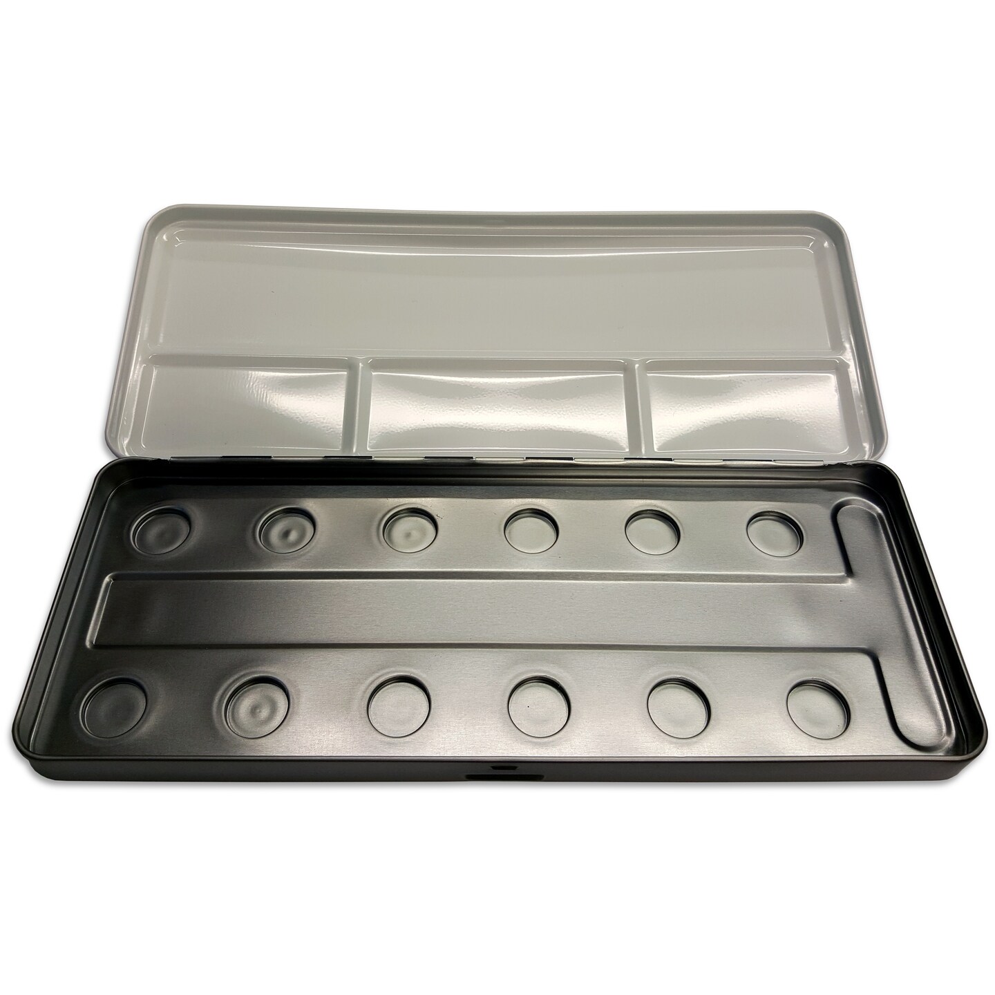 FINETEC Empty Metal Half-Pan Tin Set, 12-Pan Set