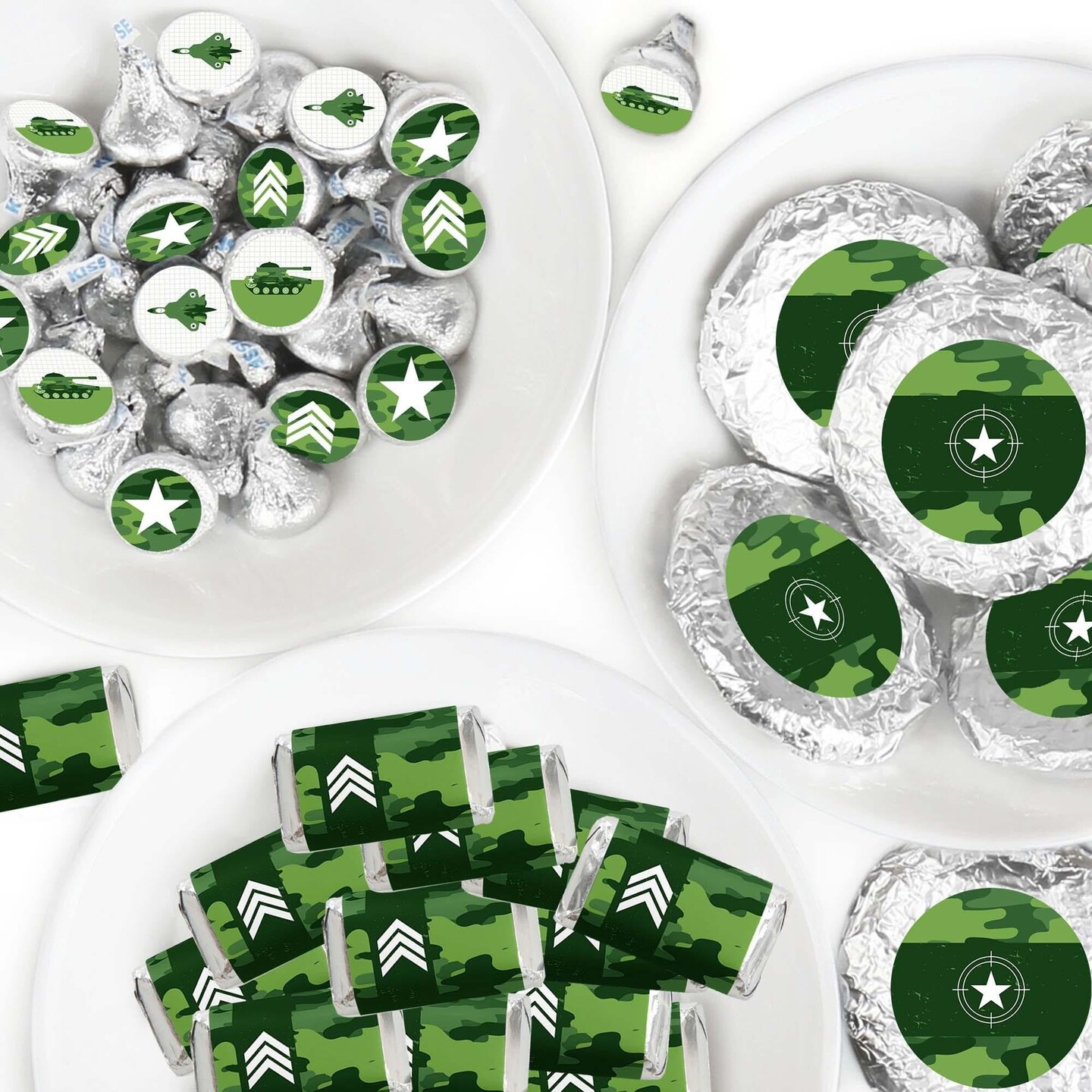 Big Dot of Happiness Camo Hero - Army Military Camouflage Party Candy Favor Sticker Kit - 304 Pieces