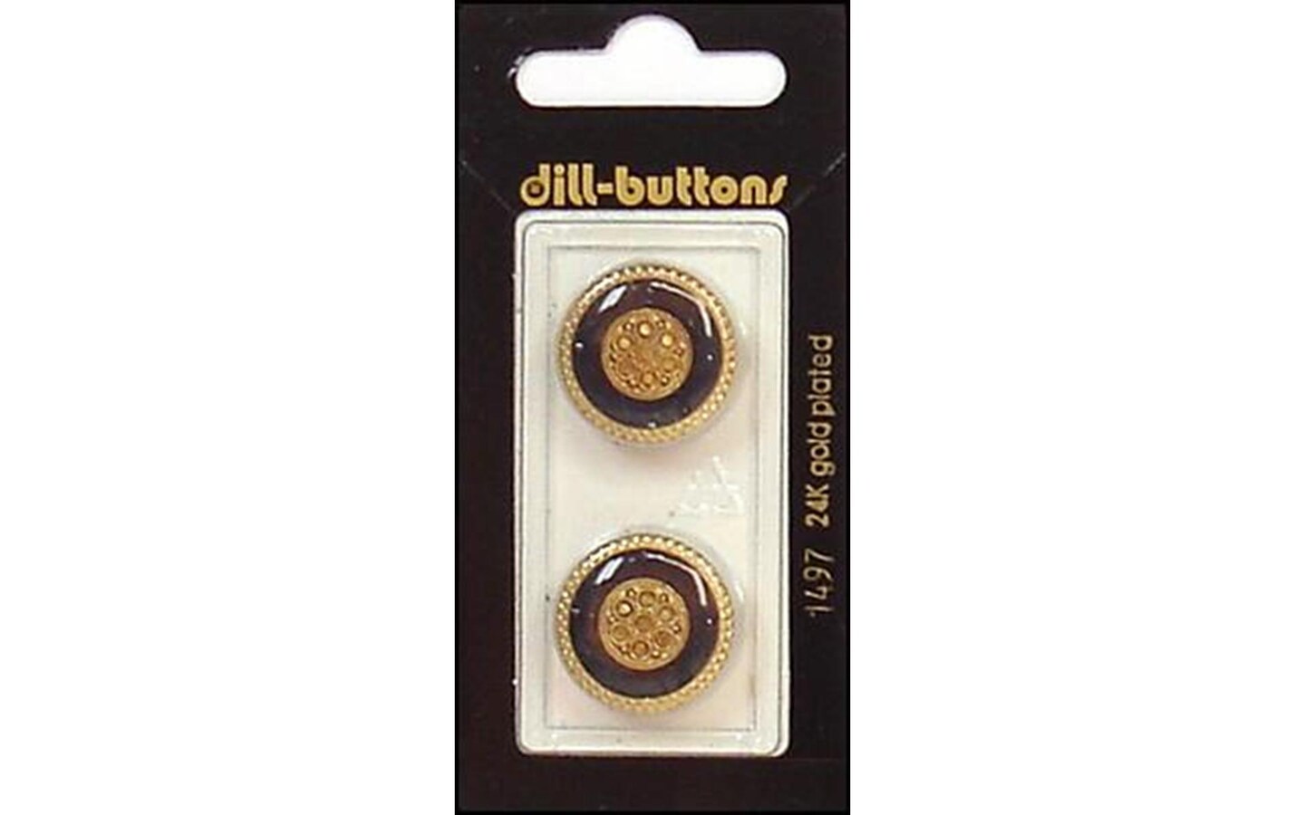 Dill Buttons 20mm 2pc Shank Enamel Navy/Gold