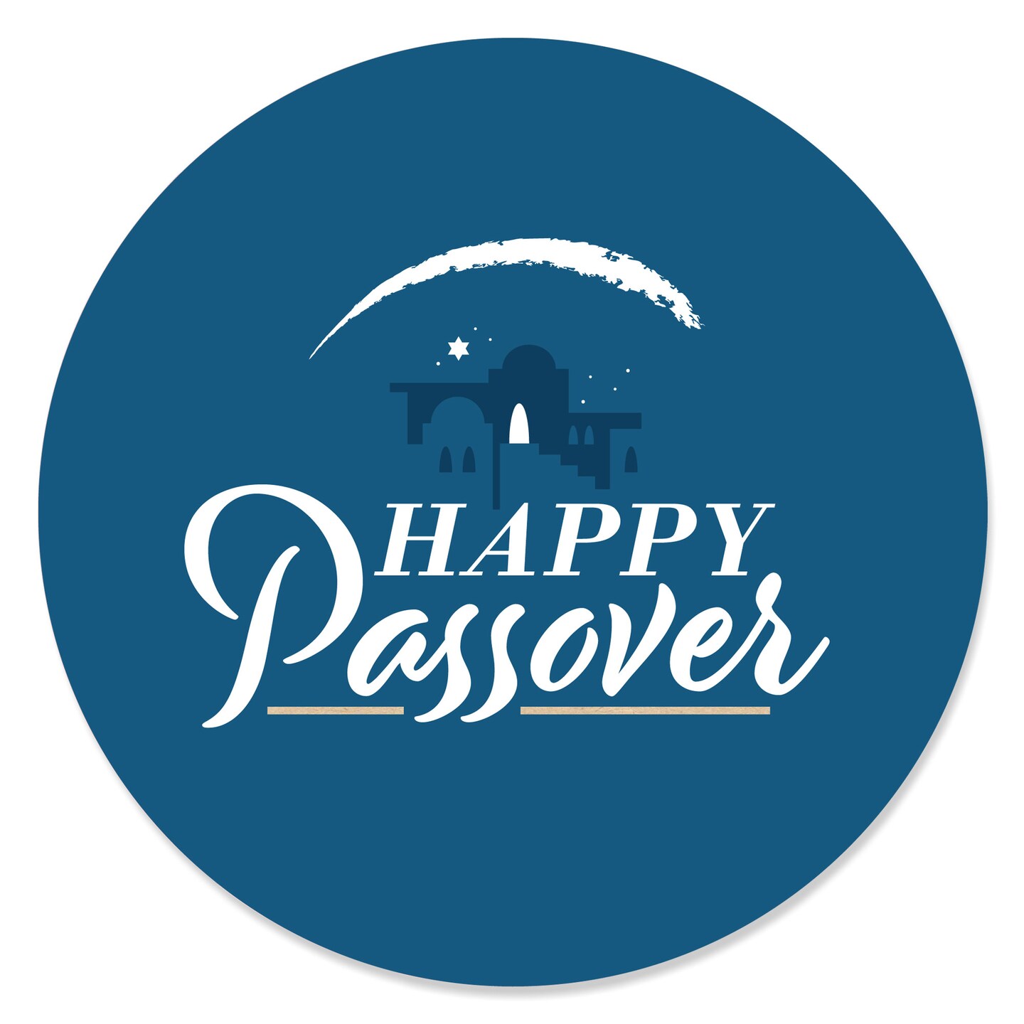 Big Dot of Happiness Happy Passover - Pesach Holiday Party Circle Sticker Labels - 24 Count