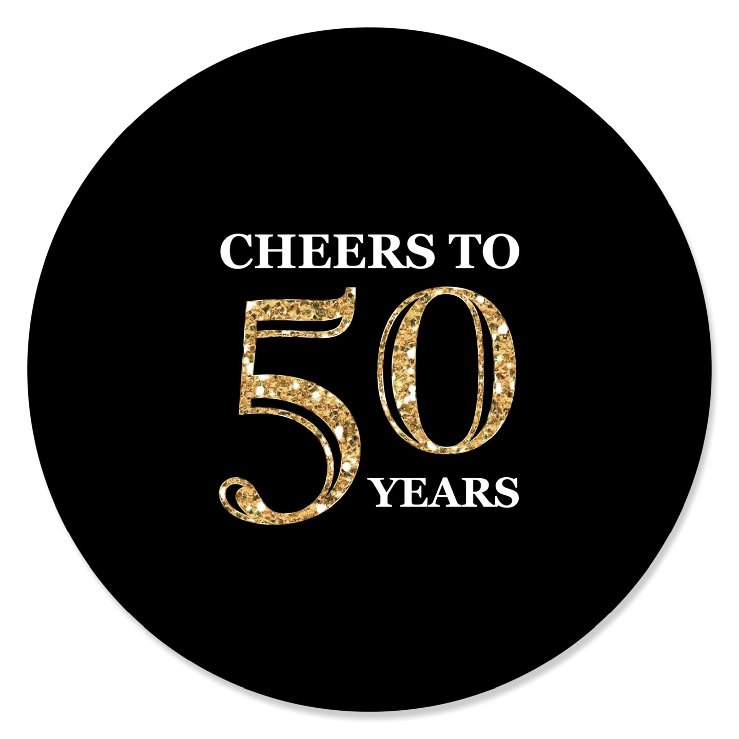 Big Dot of Happiness Adult 50th Birthday - Gold - Birthday Party Circle Sticker Labels - 24 Count