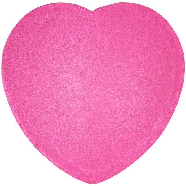 Cake Board 12&#x22; Heart Shaped Pink Foil 0.5&#x22; Thick
