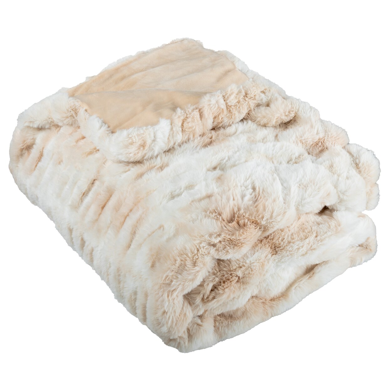 Faux Faux Throw Blanket 80X60 Inch Soft Cream Jacquard Oversized Luxury 100% Polyester