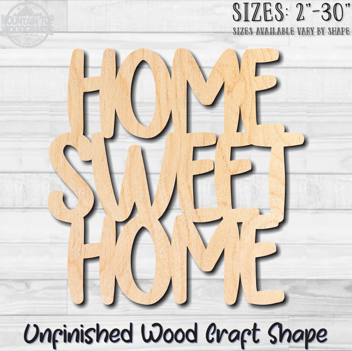 Home Sweet Home Unfinished Wood Shape Blank Laser Engraved Cutout ...