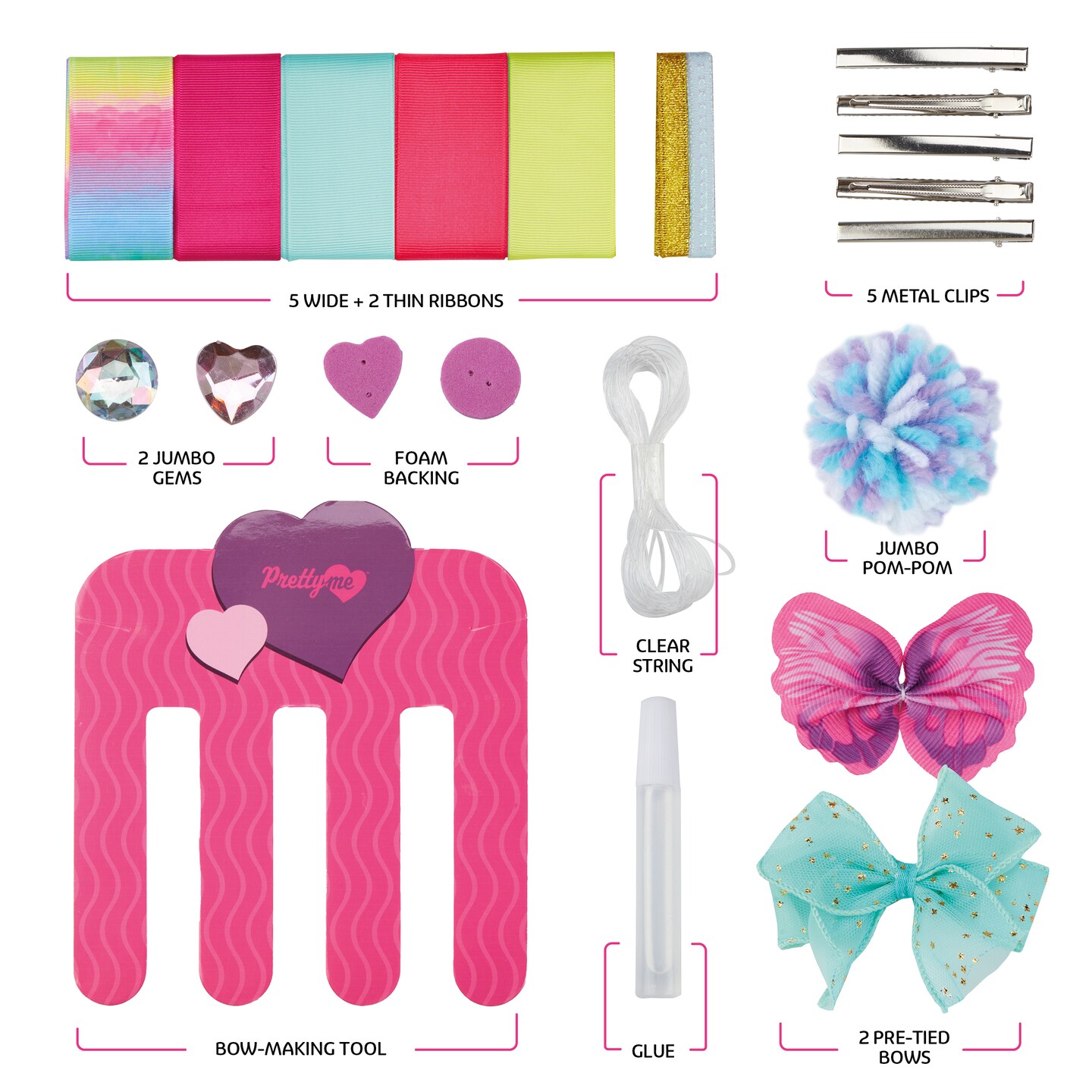 Hair Bow Making Kit for Girls - Make Your Own Fashion Bows for Kids - DIY Hair Accessories Set - Jewelry Arts &#x26; Crafts Gift for Ages 5-12 Year Old Girl - Children&#x27;s Art &#x26; Craft Birthday Gifts Ideas