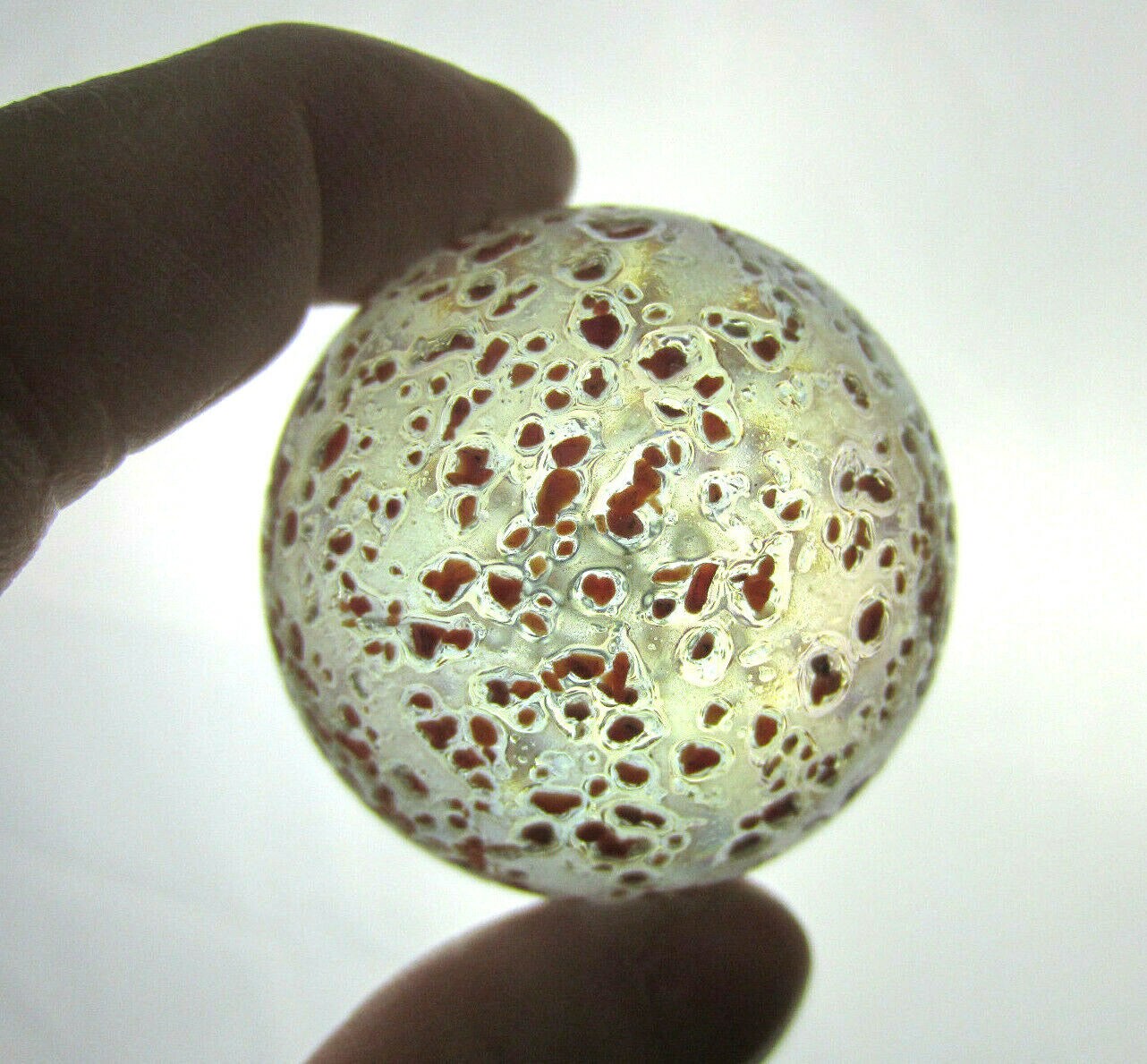 TOE BREAKER 50mm (2") PRINCESS Pink Glitter Confetti Marbles glass Ball HUGE