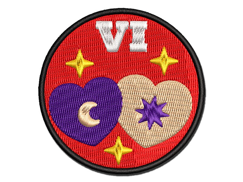 The Lovers Tarot Card Multi-Color Embroidered Iron-On or Hook &#x26; Loop Patch Applique