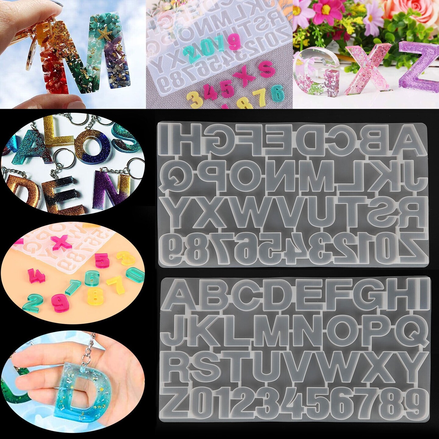 Alphabet Letter Number Silicone Mold DIY Jewelry Making Epoxy Resin Crafts Mould