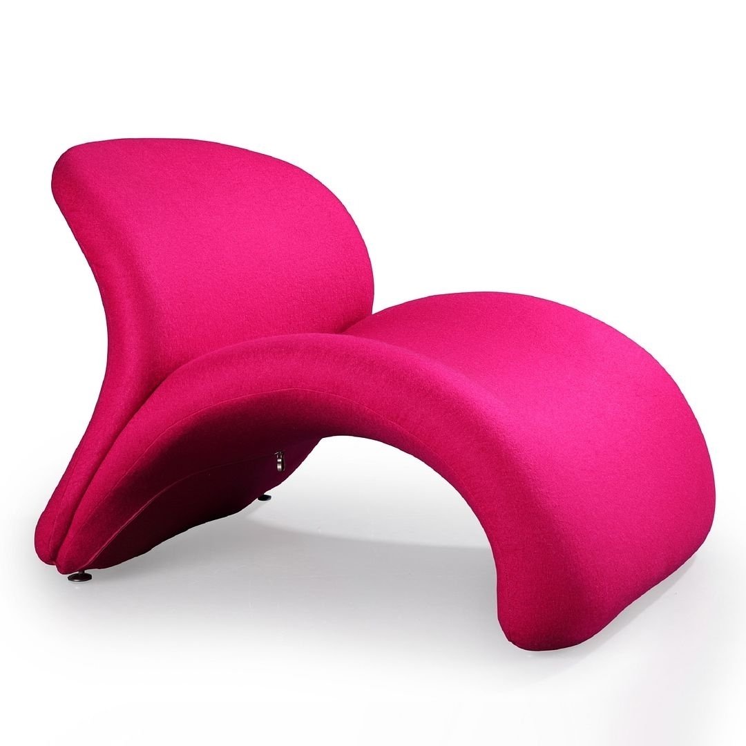 Manhattan Comfort Rosebud Fuchsia Wool Blend Accent Chair