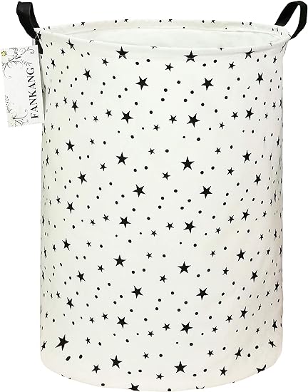 Storage Basket, Nursery Hamper Canvas Laundry Basket Foldable with